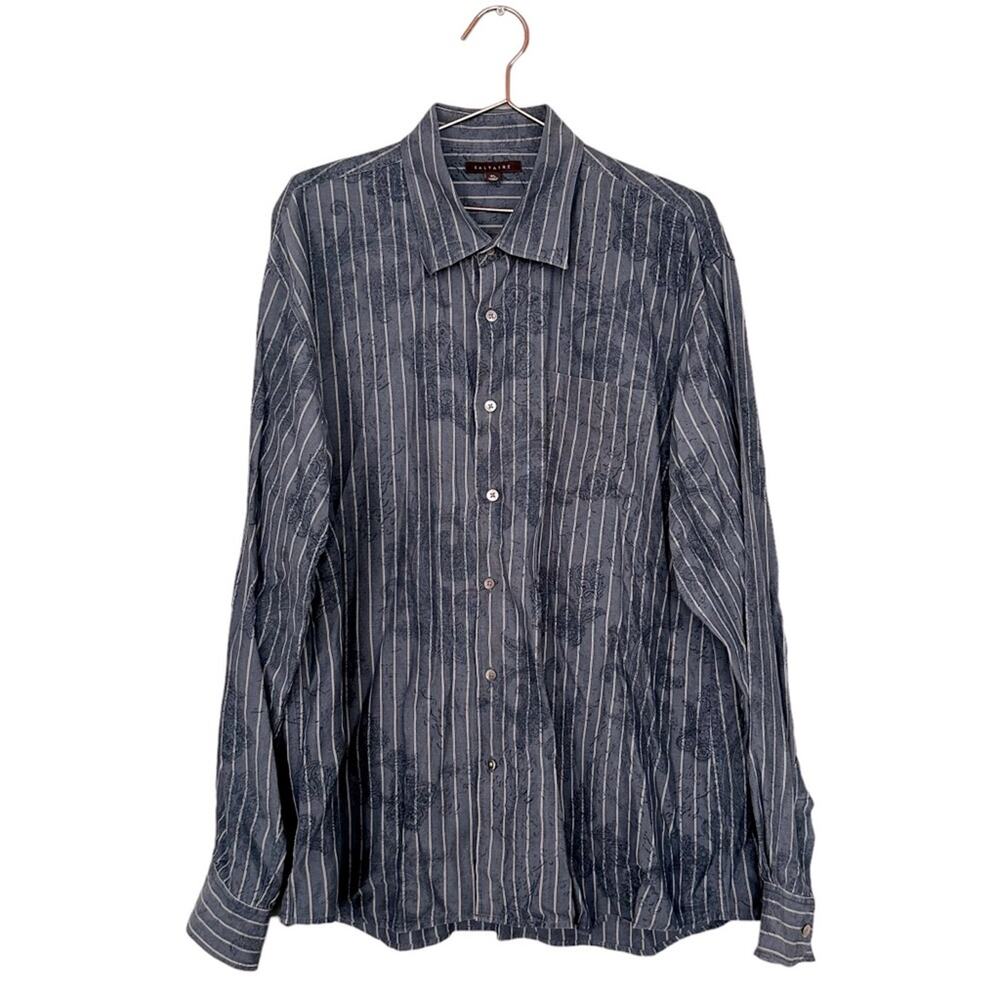 Saltaire Button Down Shirt Collared Pocketed linen tencel blend size XL